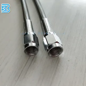 Tubi <span class=keywords><strong>Freno</strong></span> Universali AN3 3AN -3 in Acciaio Inox Intrecciato Rivestiti in PVC Trasparente con Terminali Girevoli Cromati - Product Image 1