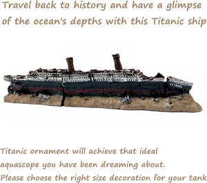 Antiek Romeins kolomruïne Europees kasteel hars aquariumdecoratie visbak schuilplaats (Titanic schipwreck) doos - Product Image 2