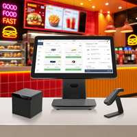Мощная POS-система с двумя экранами, процессором Intel I3/I5, 8 ГБ ОЗУ, Windows 10/11, поддержка OEM, 15,6-дюймовый сенсорный кассовый аппарат