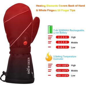 Hiver hommes femmes Sports de plein air respirant anti-dérapant thermique alimenté par USB batterie Rechargeable gants de Ski chauffants mitaines - Product Image 3