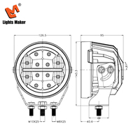 Luz LED Redonda de 5 Pulgadas para Conducción, 60W, Haz Combinado con Doble Color Blanco Ámbar DRL para Camiones Todoterreno y SUV LML-5001-60