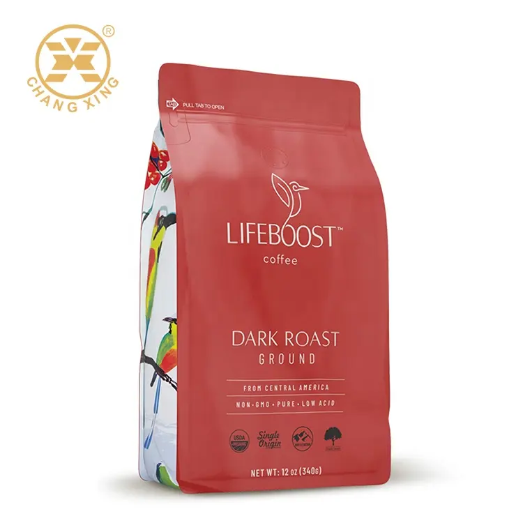 Lebensmittel verpackung kunden spezifisch 250g 500g 1kg Folie Kaffee Sitz säcke Design Print Reiß verschluss Schloss Flach boden Kaffee beutel mit Ventil