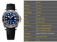 Fournisseur de montres OEM ODM, montres pour hommes personnalisées, design minimaliste de luxe, 40 mm, mouvement mécanique NH35, montre-bracelet