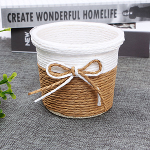 Wholesale High Quality Home <strong>Decoration</strong> Paper Rope Woven Flower <strong>Storage</strong> <strong>Baskets</strong> and <strong>Decorative</strong> Gift <strong>Basket</strong> - Product Image 4