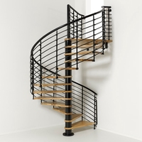 Escalier en colimaçon ACE, petit escalier en colimaçon en aluminium avec poutres métalliques et marches en verre, escalier extérieur pour bâtiment