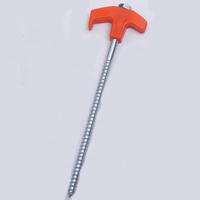 Piquets de tente métalliques à tête hexagonale, ancres de sol orange pour auvent, supports pour camping, plage, abri, accessoires de tente