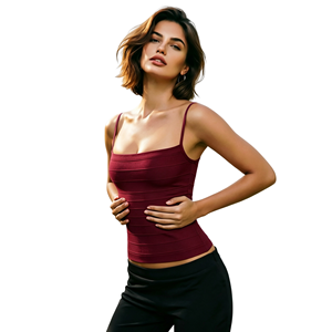 Top Bandage Negro, Rosa, Blanco, Borgoña, Cuello Asimétrico, Ajustado, para <span class=keywords><strong>Mujer</strong></span>, Venta al por Mayor, Top de Tirantes para Fiesta y Uso Casual - Product Image 6