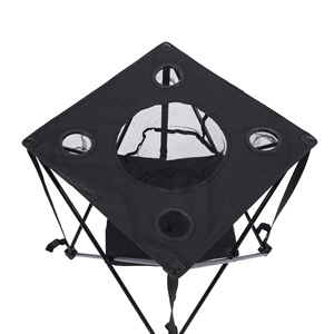 Outdoor Folding Square <b>Table</b> 56x56x63cm Durable Lightweight Black For Camping <b>Barbecue</b> Fishing Park Use - Product Image 1