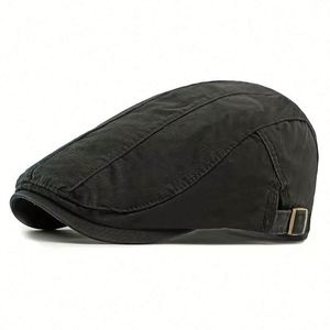 คอลเลคชั่นหมวกวินเทจ Ivy Cap หมวกเบเร่ต์ผู้ชายแบบกลับด้านได้ หมวกบีนนี่ผู้หญิงทรงเรียบง่าย หมวกปีกแบนสำหรับผู้ชาย - Product Image 6