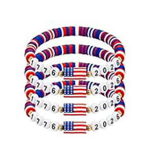 Nouveau Bracelet du 250e Anniversaire de l'Indépendance des États-Unis 2026, Bracelet Empilable Perlé Rouge Blanc Bleu Drapeau Américain, Cadeau Bijou Patriotique - Product Image 6