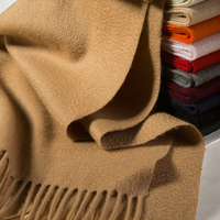 Nouvelle Écharpe Longue en Cachemire Pur Tissé de Haute Qualité, Couleur Unie Chameau, Style Mongol, pour l'Hiver
