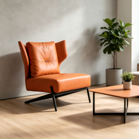Ensemble modulaire de salon de luxe moderne en cuir PU écologique avec rembourrage en éponge et structure en bois