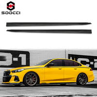 Faldones Laterales de Fibra de Carbono Estilo TAKD, Kit de Carrocería, Extensiones de Faldones Laterales para BMW Serie 5 G60 G61 520i 530i 540i 2023-2027