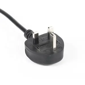 UK & Gulf Countries GCC Approved 3 Pin BS1363 Plug Type G Power Cord with H05VV-F 3G1.5mm2 PVC Cable