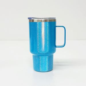 Mini-gobelets isothermes à double paroi de 3 oz, vierges pour sublimation, effet holographique scintillant, avec poignée - Product Image 3