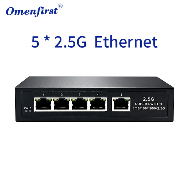 High Speed 5 Port 2.5G Ethernet Switch 2500Mbps Multi-Gigabit Network Hub for WiFi 7 AP NAS Gaming PC Desktop Connectivity