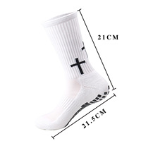 Chaussettes de sport personnalisées ODM, antidérapantes avec semelle à picots, athlétiques, professionnelles, à thème religieux, tricotées, avec bordure épaisse et base renforcée