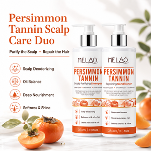 Custom Logo Persimmon Tannin <b>Shampoo</b> Conditioner Set 11.8oz Scalp Refresh Oil Balance Smooth Soft Silky Hair Daily Routine - Product Image 3