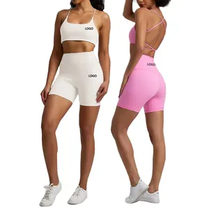 shorts summer set yoga shorts sportswear activewear summer sports gym fitness bra shorts sets for women 2 piece yoga suit