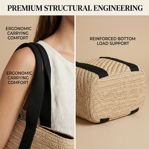 <span class=keywords><strong>Sac</strong></span> fourre-tout en paille tressée personnalisé SHINY avec logo, poignée en sangle robuste, <span class=keywords><strong>sac</strong></span> à <span class=keywords><strong>main</strong></span> de plage avec patch en cuir pour femme, vacances d'été - Product Image 5
