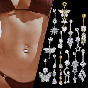 8 unids/set 14g 316l Acero inoxidable cuerpo Piercing joyería colgante ombligo anillo - Product Image 6