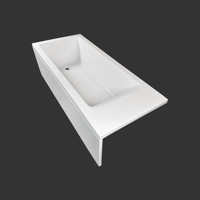 CUPC 60x30x22 Baignoire intégrale en acrylique alcôve Rectangle blanc moderne Baignoire de trempage pour 1 personne Égouttoir intégré pour petites salles de bain