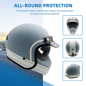Casque de moto vintage rétro ABS de course de moto de haute qualité prix d'usine en gros personnalisé quatre saisons Protection de la tête - Product Image 5