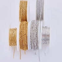 Chaîne torsadée plaquée or de 10 m/rouleau, chaîne torsadée texturée de haute qualité, fournitures en vrac pour la fabrication de bijoux en acier inoxydable