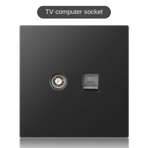 Panneau Pc noir mat de haute qualité Uk Double plaque de prise de courant d'ordinateur - Product Image 4