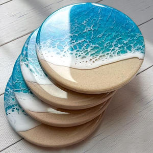 Artesanías <span class=keywords><strong>de</strong></span> madera DIY Tamaño personalizado Resina epoxi y taza <span class=keywords><strong>de</strong></span> madera Mat Sea Journey Presente regalo - Product Image 1