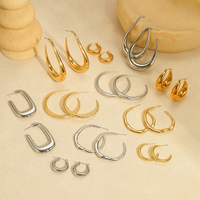 Boucles d'oreilles créoles tendance pour femme en acier inoxydable de haute qualité, étanches, idéales comme cadeau