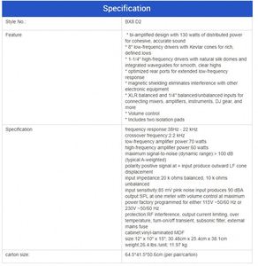 En Gros BX8D2 Moniteur de Studio Professionnel 8 Pouces Haut-Parleur <span class=keywords><strong>Audio</strong></span> Stéréo Équipement Sonore - Product Image 5