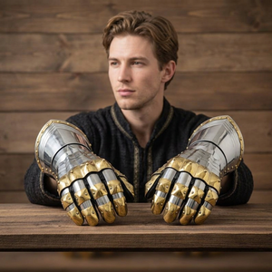 Guantes de Metal Estilo Antiguo, Coleccionables, con Grabado en Relieve y Técnica de Esmalte Suave, Forma Personalizada - Product Image 1