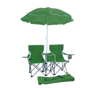 Patio Foldable Umbrella <b>Table</b> amd <b>Chair</b> Sets Portable Double Seat Loving Reclining Folding Beach Camp <b>Chair</b> with Umbrella - Product Image 3