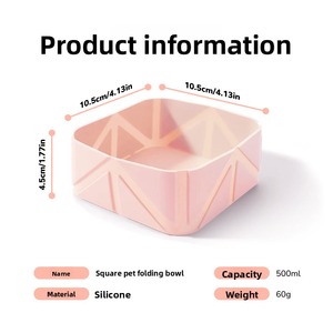 Tazón de Silicona Plegable, Portátil, Ecológico y Elegante, para Agua y Comida, para Viajes y Mascotas Pequeñas, Perros y Gatos - Product Image 3