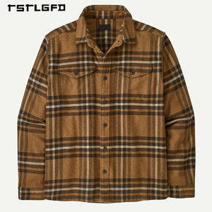 Camisa de Franela a Cuadros Vintage para Hombre con Logotipo Personalizado, 100% Algodón, Ecológica, Casual, Manga Larga, Cierre de un Solo Botón - Product Image 6