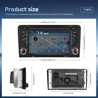 Radio de Coche Android Podofo de 7 Pulgadas, 4+64 GB, 2 DIN, para Audi A3 8P S3 RS3, Carplay Inalámbrico/Android Auto, GPS/Wifi, USB + Tipo-C, Estéreo para Coche ODM