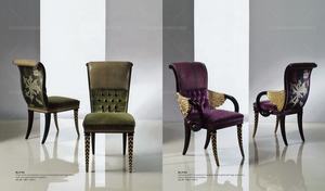 Châu Âu Ý Thiết Kế Hiện Đại Màu Tím Nhung Ghế Bành Bằng Gỗ Ghế Ăn - Product Image 2