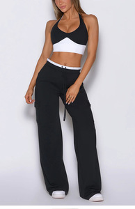 Ensemble de sport 2 pièces respirant et résistant aux plis : <span class=keywords><strong>soutien</strong></span>-<span class=keywords><strong>gorge</strong></span> de yoga et pantalon large pour l'exercice léger - Product Image 6