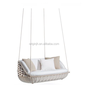 Hermoso marco fuerte para balcón, respaldo cómodo de mimbre de tejido ajustado, colgante, silla de columpio Doble - Product Image 3