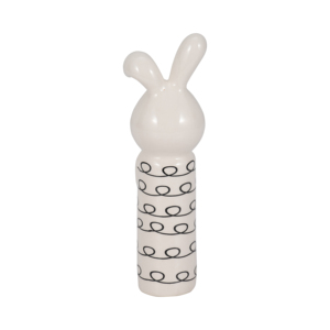 Statuetta di Coniglio Ondulato in Ceramica con Motivo a Anelli e Cuore per Arredamento Casa, Bagno, Ufficio, Soggiorno - Product Image 4
