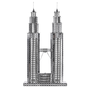 Rompecabezas Metálico 3D Piececool de las <span class=keywords><strong>Torres</strong></span> <span class=keywords><strong>Petronas</strong></span>, Maqueta de Edificio Famoso, Kits de <span class=keywords><strong>Arquitectura</strong></span> Educativa Clásica para Manualidades, Regalo para Adultos - Product Image 2