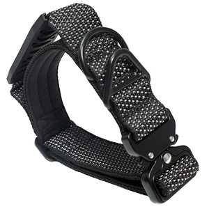 Reflective Tactical <b>Dog</b> <b>Collar</b> Nylon Safety Glowing Pet <b>Collar</b> with Metal Buckle for <b>Large</b> <b>Dogs</b> Starry Breath Reflective Series - Product Image 2