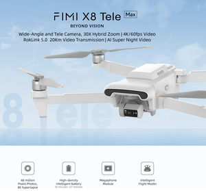 โดรน FIMI X8 Tele Max <span class=keywords><strong>4K</strong></span> 48MP กล้องคู่ระดับมืออาชีพ บินได้นาน เหมาะสำหรับใช้งานกลางแจ้งและการถ่ายภาพเชิงพาณิชย์ - Product Image 2
