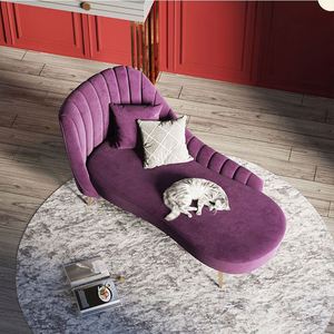 Kain Beludru Biru Emas Kursi Tinggi Kembali <span class=keywords><strong>Chaise</strong></span> <span class=keywords><strong>Lounge</strong></span> Tunggal Sofa Kursi Sudut Sofa Ruang Tamu untuk Rumah - Product Image 5