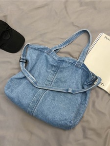 Qualité supérieure grande capacité femmes Denim sacs à main Messenger toile sac fille Cowboy <span class=keywords><strong>Art</strong></span> Shopping épaule Blues fourre-tout sacs - Product Image 4