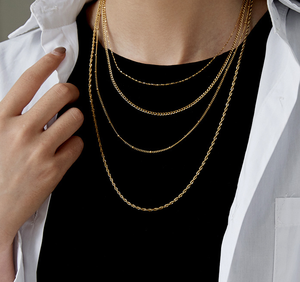 Bijoux à la mode Verdor en acier inoxydable, collier de chaîne à maillons style cubain, en or 18k, personnalisable - Product Image 3