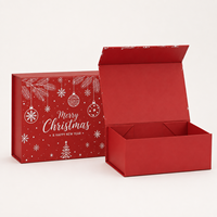 Boîte cadeau en papier haut de gamme sur le thème de Noël, fabriquée en usine, avec pelliculage mat et doublure en mousse, taille personnalisable
