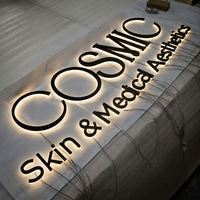 Lettres en acrylique personnalisées rétroéclairées, enseigne de magasin, logo rétroéclairé en acier inoxydable, rétroéclairage LED de haute qualité, signalétique de devanture de magasin