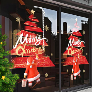Décorations <span class=keywords><strong>de</strong></span> Noël 2027 : Autocollants <span class=keywords><strong>de</strong></span> fenêtre style minimaliste moderne, motifs abstraits, découpes d'arbres pour vitrines <span class=keywords><strong>de</strong></span> centres commerciaux - Product Image 4